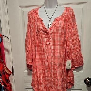 Catherines Red Plaid Blouse